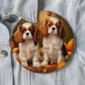 Cavalier King Charles Spaniel Puppy Autumn Pumpkin Button (Beispiel)
