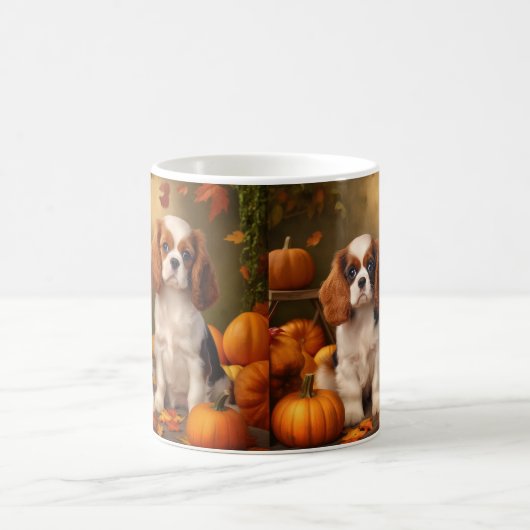 Cavalier King Charles Spaniel Puppy Autumn Pumpkin Kaffeetasse (Mittel)