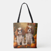 Cavalier King Charles Spaniel Puppy Autumn Pumpkin Tasche (Rückseite)