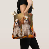 Cavalier King Charles Spaniel Puppy Autumn Pumpkin Tasche (Von Nahem)