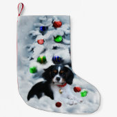 Cavalier King Charles Spaniel Puppy Christmas Kleiner Weihnachtsstrumpf (Vorderseite)
