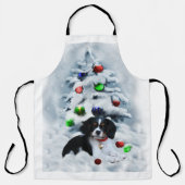Cavalier King Charles Spaniel Puppy Christmas Schürze (Vorderseite)