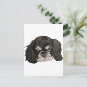 Cavalier King Charles Spaniel Puppy Postkarte (Stehend Vorderseite)