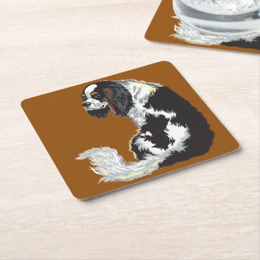 cavalier king charles spaniel rechteckiger pappuntersetzer (angewinkelt)