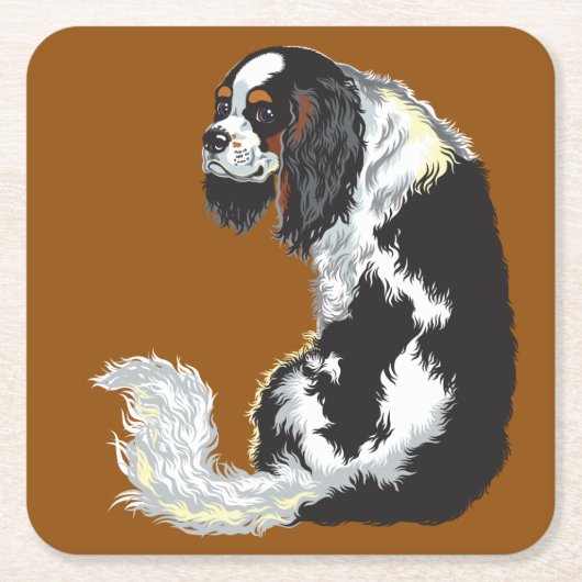 cavalier king charles spaniel rechteckiger pappuntersetzer (Vorderseite)