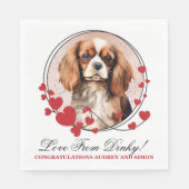 Cavalier King Charles Spaniel Red Heart Frame Serviette (Vorderseite)