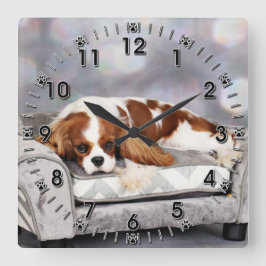 Cavalier King Charles Spaniel - Remington Quadratische Wanduhr