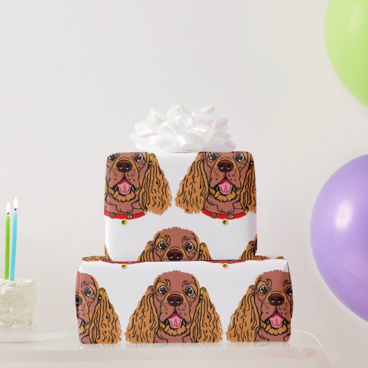 cavalier king charles spaniel ruby Cartoon Geschenkpapier (Partygeschenke)