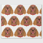 cavalier king charles spaniel ruby Cartoon Geschenkpapier (Flach)