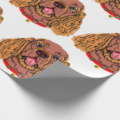 cavalier king charles spaniel ruby Cartoon Geschenkpapier (Ecke)