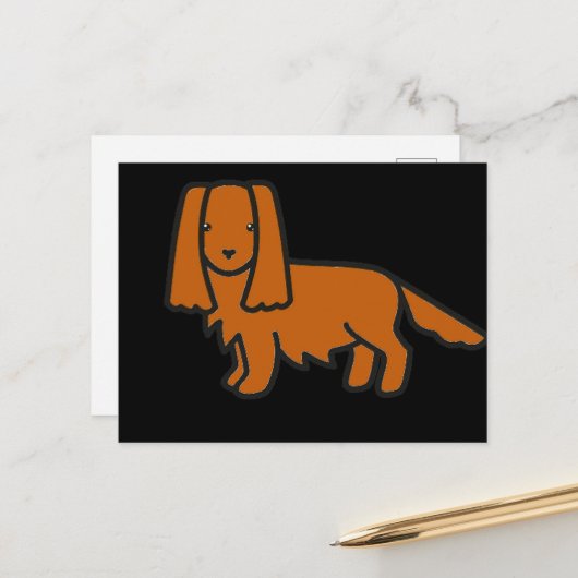 cavalier king charles spaniel ruby Cartoon Postkarte (Vorderseite/Rückseite Beispiel)