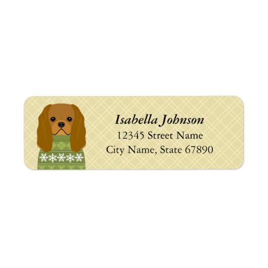 Cavalier King Charles Spaniel Rücksendeadresse (Vorne)