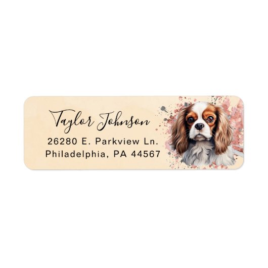 Cavalier King Charles Spaniel Rücksendeadresse (Vorne)