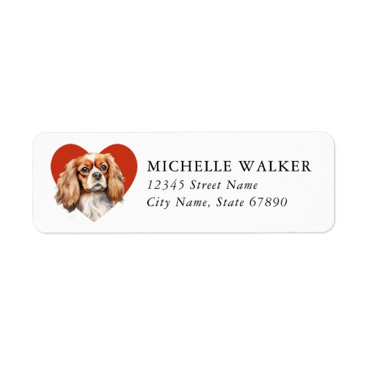 Cavalier King Charles Spaniel Rücksendeadressetike (Vorne)