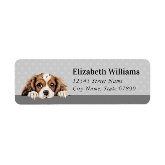 Cavalier King Charles Spaniel Rücksendeadressetike (Vorne)