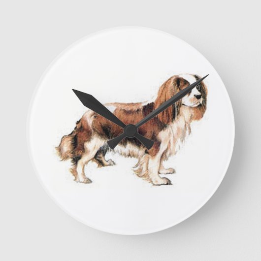 Cavalier King Charles Spaniel Runde Wanduhr (Vorderseite)