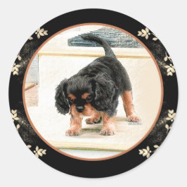 Cavalier King Charles Spaniel Runder Aufkleber