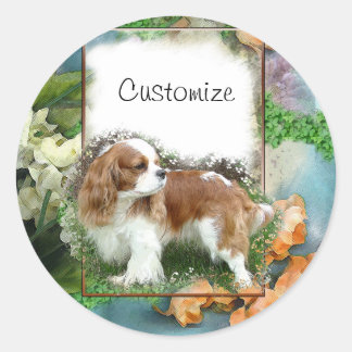 Cavalier King Charles Spaniel Runder Aufkleber