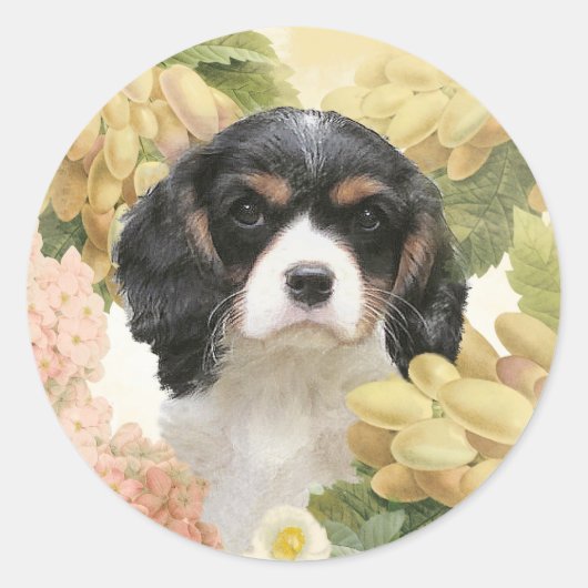 Cavalier King Charles Spaniel Runder Aufkleber (Vorderseite)
