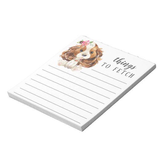 Cavalier King Charles Spaniel Sachen zu holen Notizblock (Rotiert)