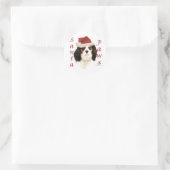 Cavalier King Charles Spaniel Santa Paws Runder Aufkleber (Tasche)
