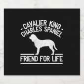 Cavalier King Charles Spaniel Schaumweinetikett (Einzelnes Label)