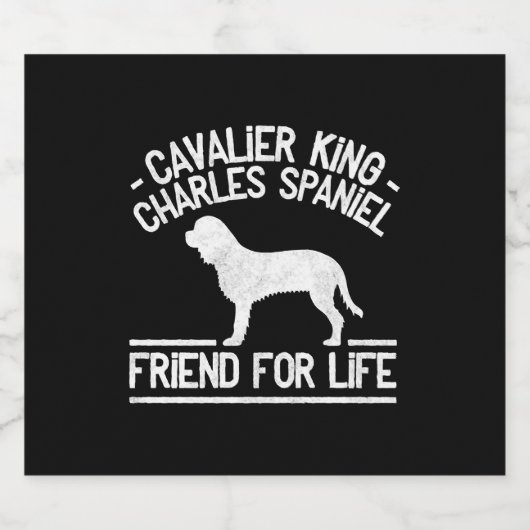 Cavalier King Charles Spaniel Schaumweinetikett (Einzelnes Label)