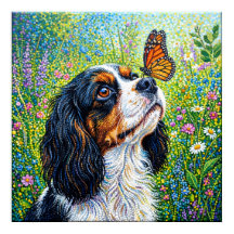 Cavalier King Charles Spaniel Schmetterlingsgarten