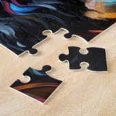 Cavalier King Charles Spaniel Schwarz und Lohfarbe Puzzle (Seite)