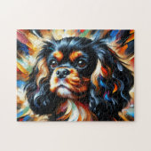 Cavalier King Charles Spaniel Schwarz und Lohfarbe Puzzle (Horizontal)