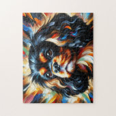 Cavalier King Charles Spaniel Schwarz und Lohfarbe Puzzle (Vertikal)