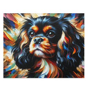 Cavalier King Charles Spaniel Schwarz und Lohfarbe Puzzle