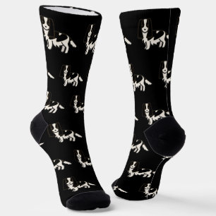 cavalier king charles spaniel schwarz-weiße toon socken
