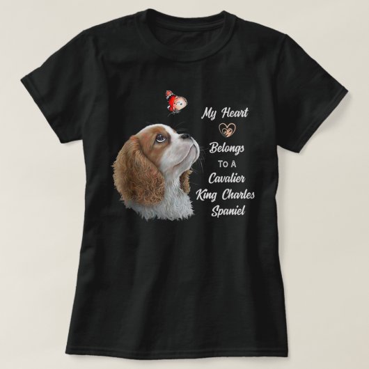 Cavalier King Charles Spaniel Shirt, dog mom, dad T-Shirt (Design vorne)