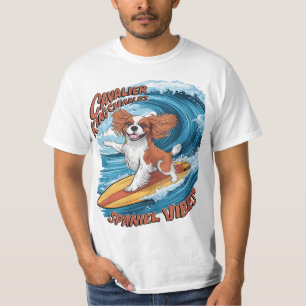 Cavalier King Charles Spaniel Shred Wave Surfing T-Shirt