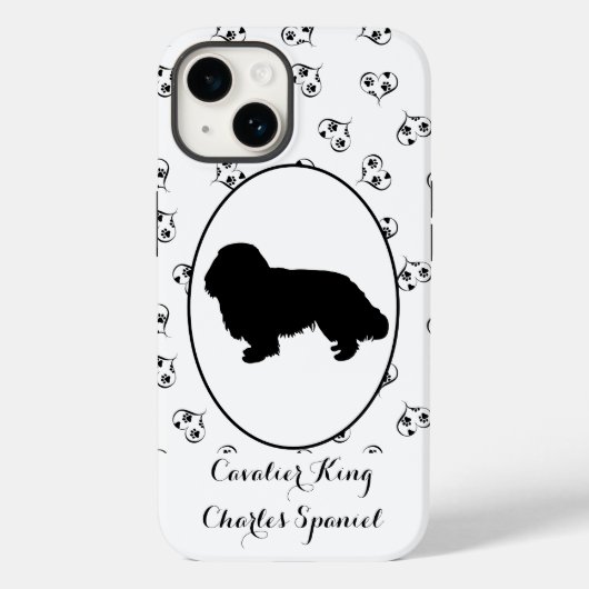 Cavalier King Charles Spaniel Silhouette Case-Mate iPhone Hülle (Rückseite)