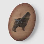 Cavalier King Charles Spaniel Silhouette Rustic Große Wanduhr (Winkel)