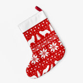 Cavalier King Charles Spaniel Silhouetten Holiday Kleiner Weihnachtsstrumpf (Rückseite (Hängend))