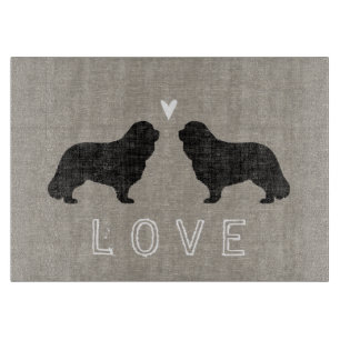 Cavalier King Charles Spaniel Silhouetten Liebe Schneidebrett