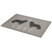 Cavalier King Charles Spaniel Silhouetten Liebe Schneidebrett (Ecke)