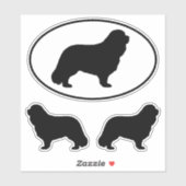 Cavalier King Charles Spaniel Silhouetten Stickers Aufkleber (Blatt)