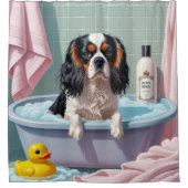 Cavalier King Charles Spaniel Sleepy Niedlich Funn Duschvorhang (Vorderseite)
