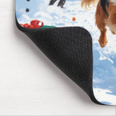 Cavalier King Charles Spaniel Snow mit Weihnachten Mousepad (Ecke)