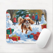 Cavalier King Charles Spaniel Snow mit Weihnachten Mousepad (Mit Mouse)