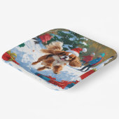 Cavalier King Charles Spaniel Snow mit Weihnachten Pappteller (Gewinkelt)