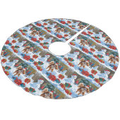 Cavalier King Charles Spaniel Snow mit Weihnachten Polyester Weihnachtsbaumdecke (Schrägansicht)