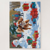 Cavalier King Charles Spaniel Snow mit Weihnachten Puzzle (Vertikal)