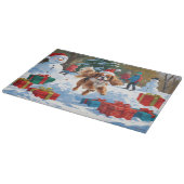 Cavalier King Charles Spaniel Snow mit Weihnachten Schneidebrett (Ecke)