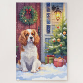 Cavalier King Charles Spaniel Snowy Christmas Puzzle (Vertikal)