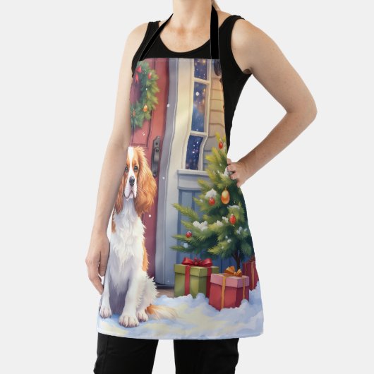 Cavalier King Charles Spaniel Snowy Christmas Schürze (InSitu)